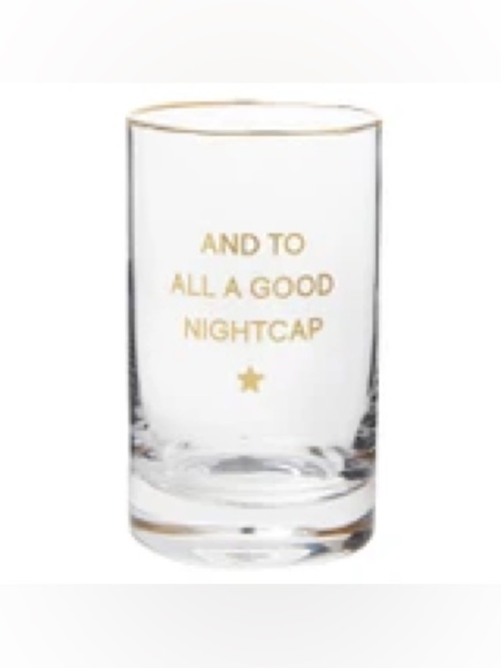 Gold-Accent 'And To All A Good Nightcap' Glass Tumbler